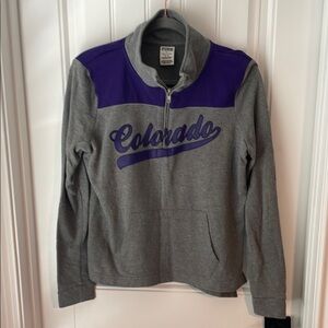 Victoria's Secret Gray and Purple Sweatshirt
